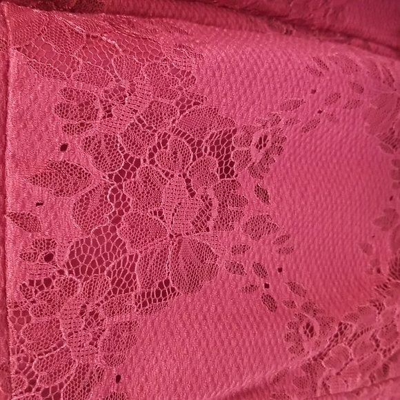 💕ALEXIS💕 Ilana Lace Long Sleeve Dress ~ Dark Red XS One Shoulder Sheath Dress - Picture 12 of 14